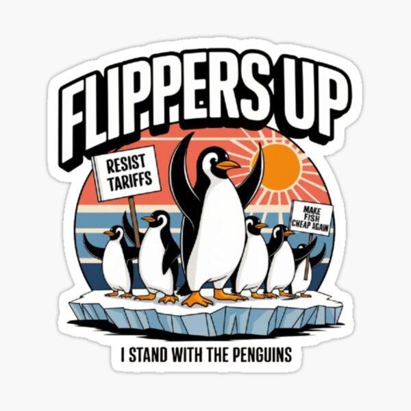 Item preview, Funny Resist Penguins Protest Against Tariffs designed and sold by Simasnaal.