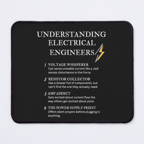 Item preview, Funny Electrical Engineer Definitions – Electronics & Circuit Humor – Black designed and sold by PsyFlow35.