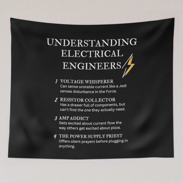 Item preview, Funny Electrical Engineer Definitions – Electronics & Circuit Humor – Black designed and sold by PsyFlow35.
