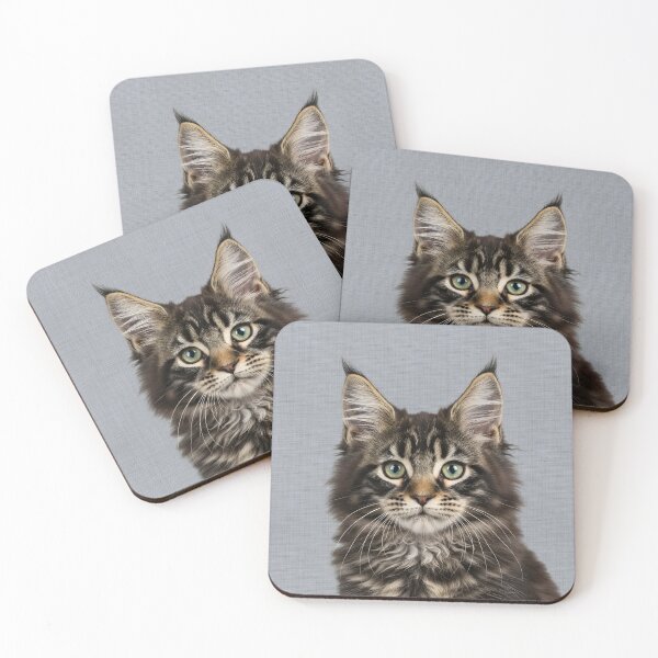 Item preview, Baby Maine Coon Cat on Grasscloth Fabric – Cute Jungle Cub designed and sold by svarupa.