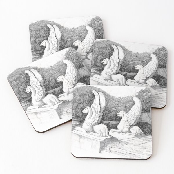 Item preview, Griffins sculpture monochrome pencil Art designed and sold by SVETLANA ZOLOTAREVA.