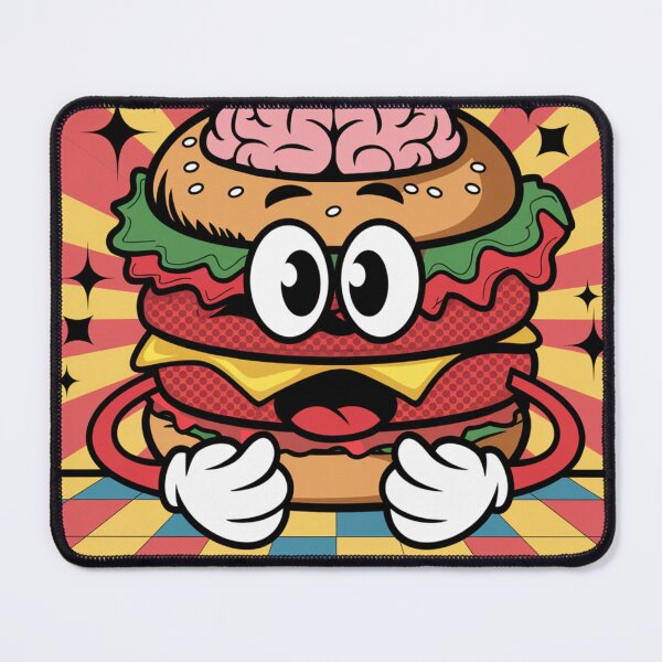 Item preview, Brainy Burger Mascot Cartoon Character designed and sold by Mystic Wild Studio.