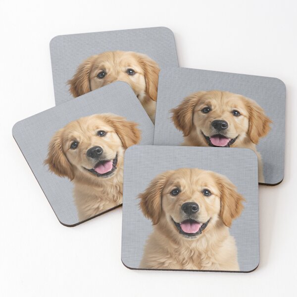 Item preview, Baby Golden Retriever on Grasscloth Fabric – Cute Jungle Cub designed and sold by svarupa.