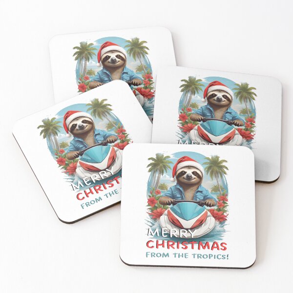 Item preview, Merry Christmas Sloth on a Jet Ski designed and sold by SolaoLab.