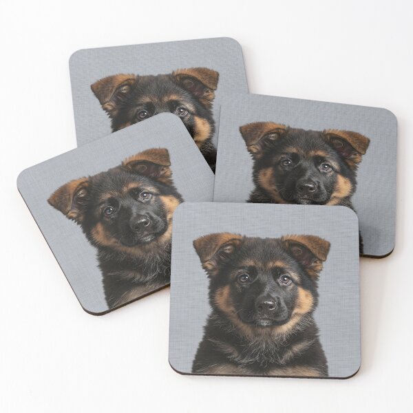 Item preview, Baby German Shepherd on Grasscloth Fabric – Cute Jungle Cub designed and sold by svarupa.
