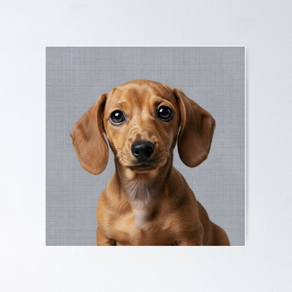 Item preview, Baby Dachshund  on Grasscloth Fabric – Cute Jungle Cub designed and sold by svarupa.