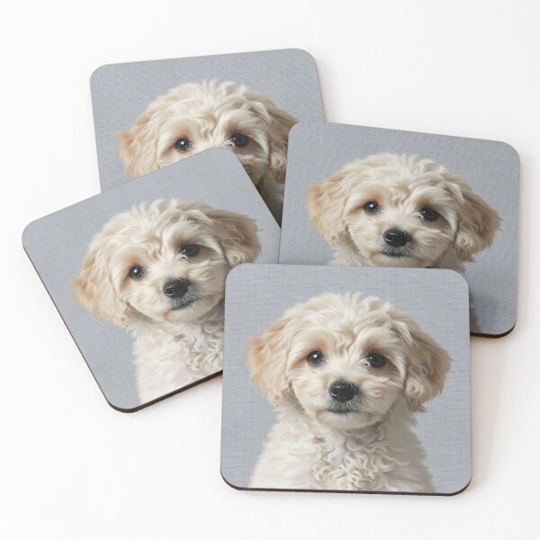 Item preview, Baby Poodle on Grasscloth Fabric – Cute Jungle Cub designed and sold by svarupa.