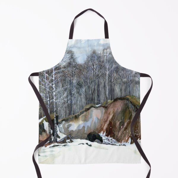 Item preview, Snowy ravine  painting  watercolor on silk  designed and sold by SVETLANA ZOLOTAREVA.