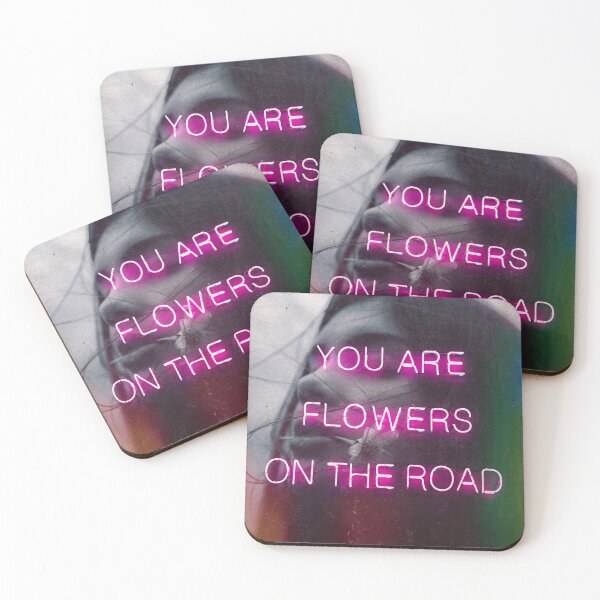 Item preview, Flowers on the Road – Surreal Woman Portrait with Neon Text designed and sold by seamless.