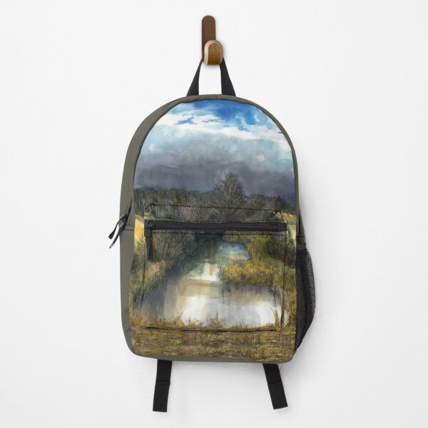 Item preview, autumn pond watercolor painting designed and sold by SVETLANA ZOLOTAREVA.