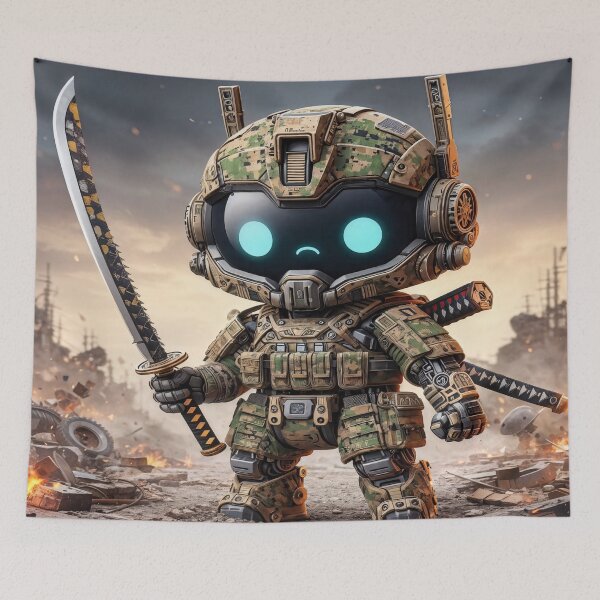 Item preview, Cyber Shogun Rockbot – The Ultimate Warrior of Power and Rebellion - Model 28 designed and sold by NeonBot_Shop.