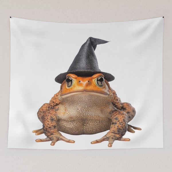 Item preview, American toad Wearing Halloween Witch Hat designed and sold by LazyOwlStore.