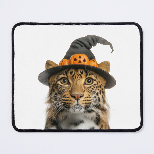 Item preview, Amur Leopard Wearing Halloween Witch Hat designed and sold by LazyOwlStore.