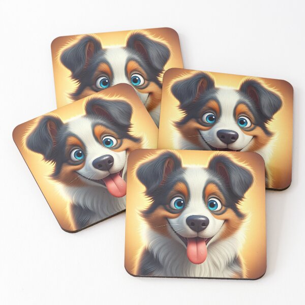 Item preview, Whimsical Australian Shepherd Puppy in Playful Mischief designed and sold by rgagliardi2017.