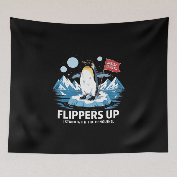 Item preview, Flippers Up I Stand With The Penguins Protest Resist Tariffs designed and sold by love3617.