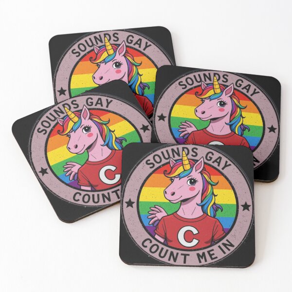 Item preview, Sounds Gay Count Me In Unicorn Rainbow Flag LGBT Gay Pride designed and sold by Kuki-shop.