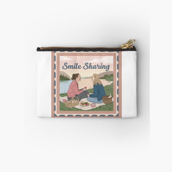 Item preview, Smile Sharing: Heartwarming Picnic with Two Friends – Friendship Artwork designed and sold by asliberry.
