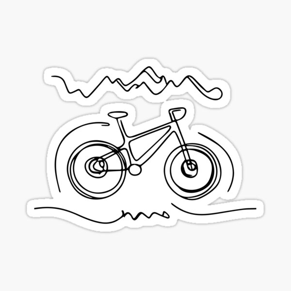 Item preview, The shape of the mountain bike - Line art - MTB designed and sold by mergmart.