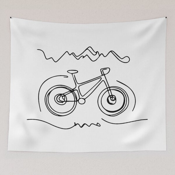 Item preview, The shape of the mountain bike - Line art - MTB designed and sold by mergmart.