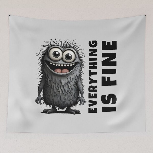 Item preview, Everything is Fine - Funny Mood Creature designed and sold by SolaoLab.