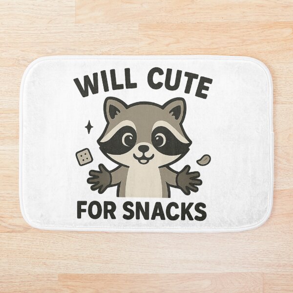 Item preview, RACCOON "WILL CUTE FOR SNACKS" DESIGN designed and sold by magicalmarbles.