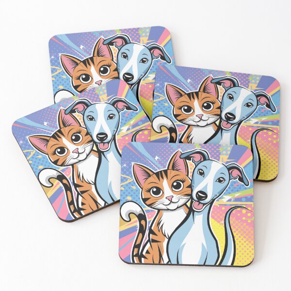 Item preview, Playful Cat and Dog Friendship designed and sold by Mystic Wild Studio.