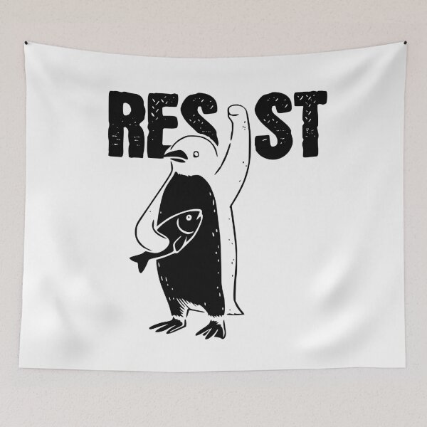Item preview, Gift Resist Penguin Activism Graphic Design,Vintage Protest Penguin Drawing Activism designed and sold by BornBorn.