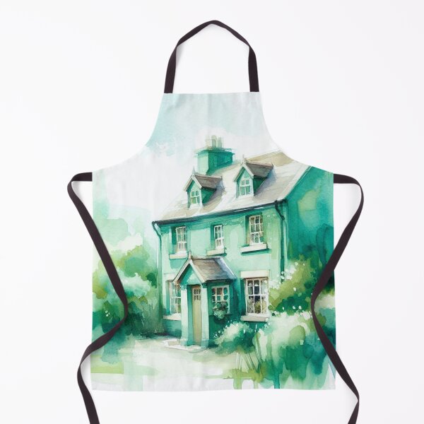 Item preview, watercolor country house designed and sold by Dogandesighn.