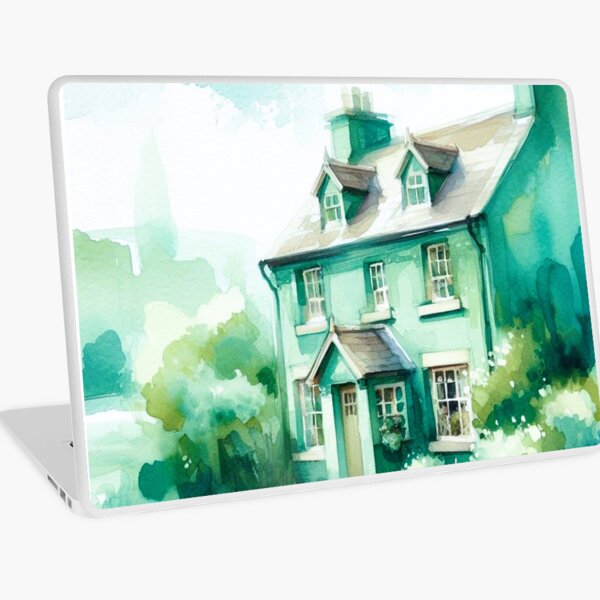 Item preview, watercolor country house designed and sold by Dogandesighn.