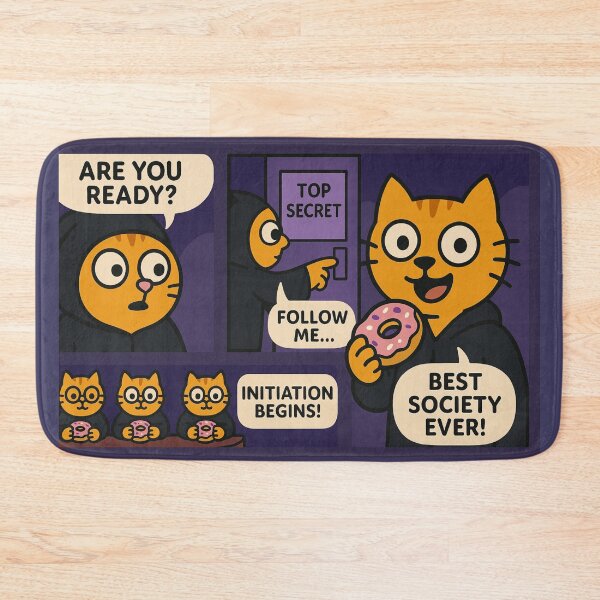 Item preview, Funny Cat Secret Society for National Donut Day designed and sold by memememescat.