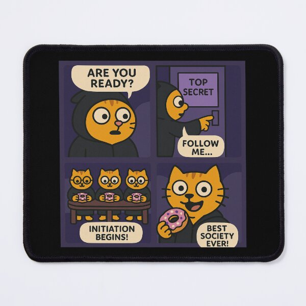Item preview, Funny Cat Secret Society for National Donut Day designed and sold by memememescat.