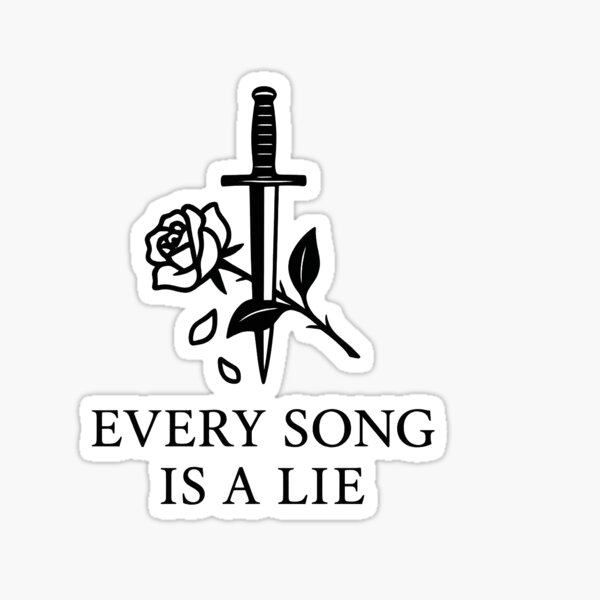 Item preview, Every Song Is a Lie – Minimalist Bard Dagger & Rose designed and sold by olybib.