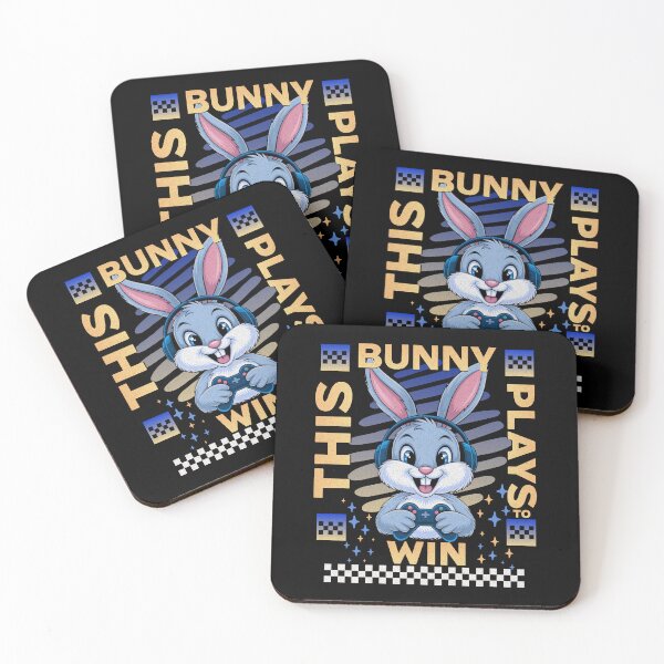 Item preview, This Bunny Plays To Win Funny Cute Gaming Easter Bunny Gamer Rabbit  designed and sold by CarantinedChaos.