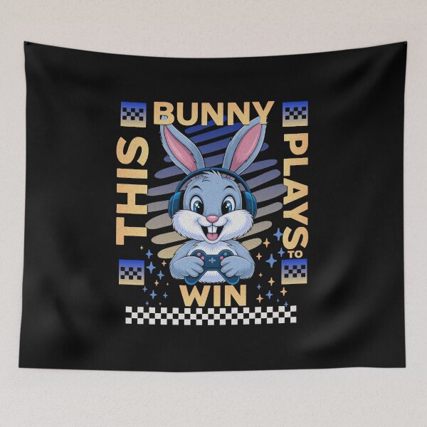 Item preview, This Bunny Plays To Win Funny Cute Gaming Easter Bunny Gamer Rabbit  designed and sold by CarantinedChaos.