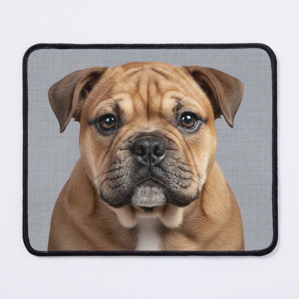 Item preview, Baby Bulldog on Grasscloth Fabric – Cute Jungle Cub designed and sold by svarupa.