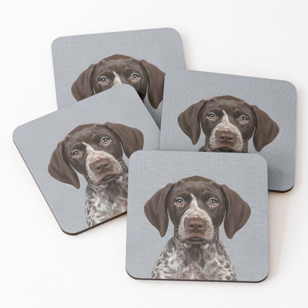 Item preview, Baby German Shorthaired Pointer on Grasscloth Fabric – Cute Jungle Cub designed and sold by svarupa.