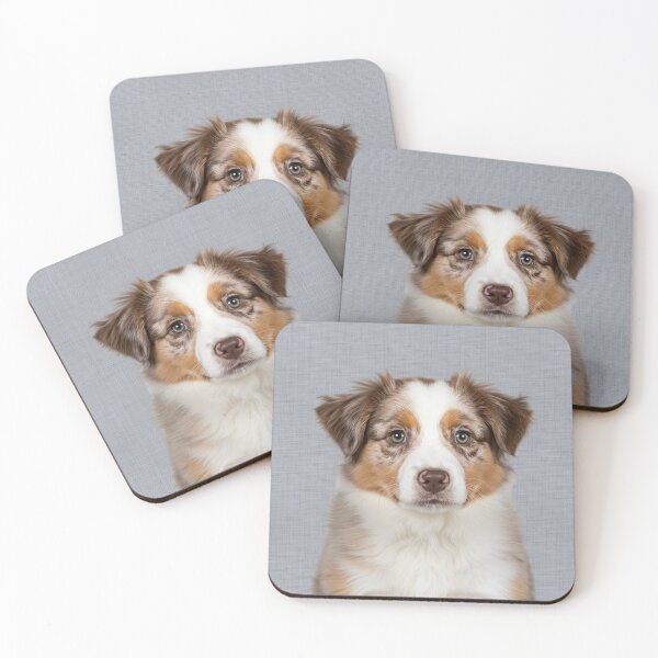 Item preview, Baby Australian Shepherd on Grasscloth Fabric – Cute Jungle Cub designed and sold by svarupa.