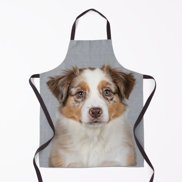 Item preview, Baby Australian Shepherd on Grasscloth Fabric – Cute Jungle Cub designed and sold by svarupa.