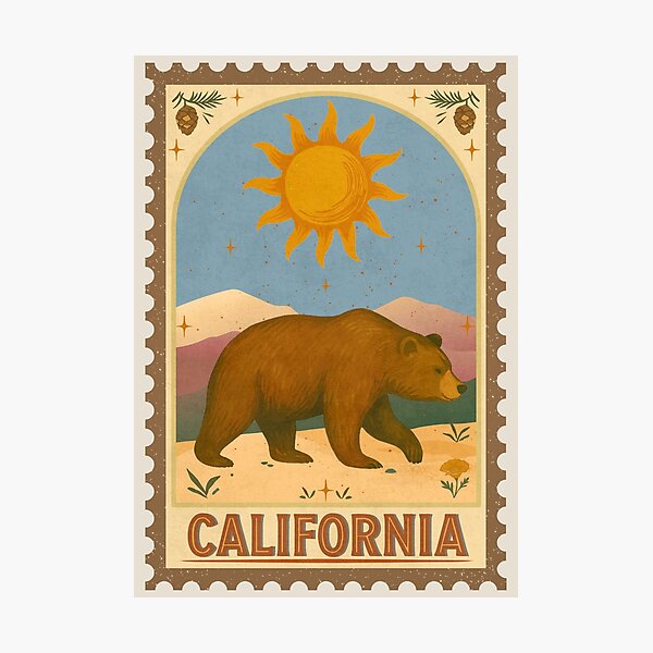 Item preview, California Bear Vintage Stamp Alligator Artwork designed and sold by arowh.