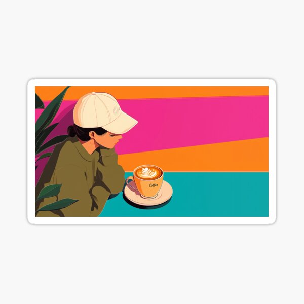 Vista previa del artículo con la obra «Amante del café de la Generación Z», diseñado y vendido por Tirsot.