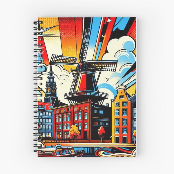 Item preview, Amsterdam in Comic Style – AI Artwork of the Iconic Dutch City for Travel and Vacation Lovers’ Apparel & Accessories designed and sold by knalpot-design.