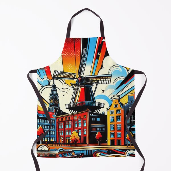 Item preview, Amsterdam in Comic Style – AI Artwork of the Iconic Dutch City for Travel and Vacation Lovers’ Apparel & Accessories designed and sold by knalpot-design.