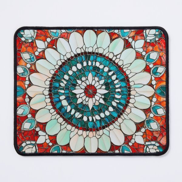 Item preview, Stained Glass Red & Nacre Mandala Pattern designed and sold by GrinGalore.
