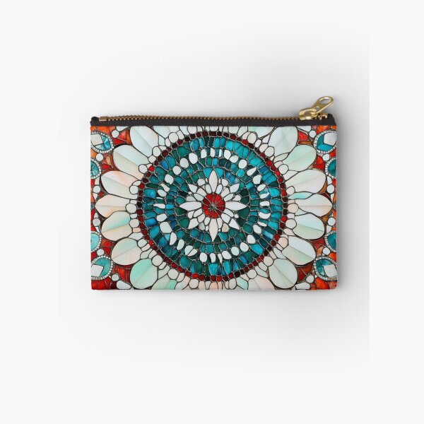 Item preview, Stained Glass Red & Nacre Mandala Pattern designed and sold by GrinGalore.