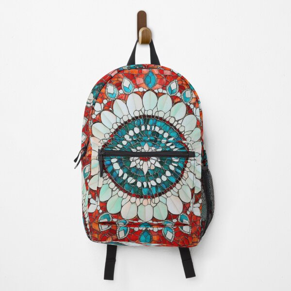 Item preview, Stained Glass Red & Nacre Mandala Pattern designed and sold by GrinGalore.