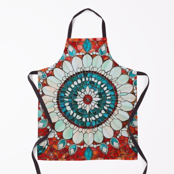 Item preview, Stained Glass Red & Nacre Mandala Pattern designed and sold by GrinGalore.