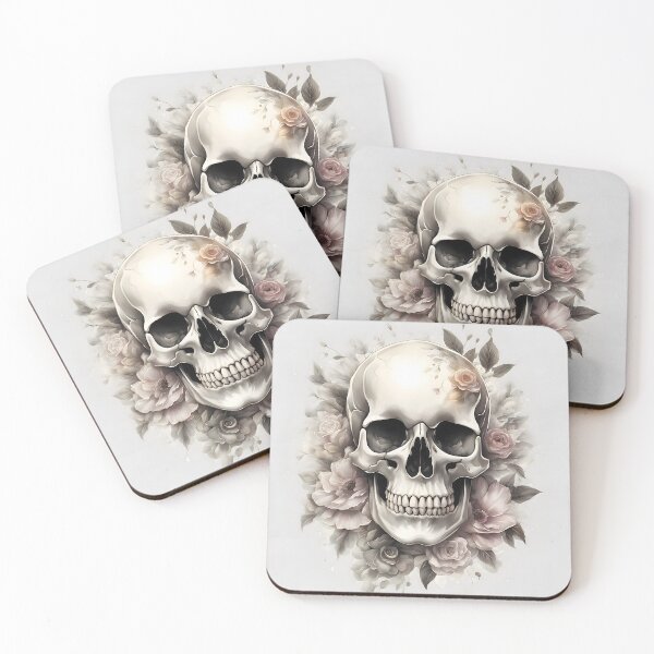 Item preview, Minimalist Floral Skull – Soft Gothic Aesthetic designed and sold by SolaoLab.