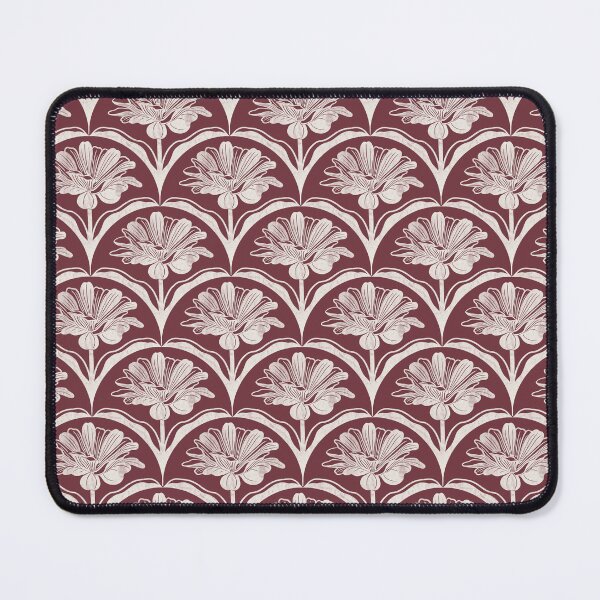 Item preview, Floral Scallop Block Print Pattern - Borscht & Ibis White designed and sold by chrisdembinski.