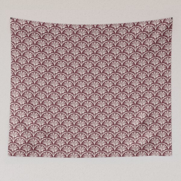 Item preview, Floral Scallop Block Print Pattern - Borscht & Ibis White  designed and sold by chrisdembinski.
