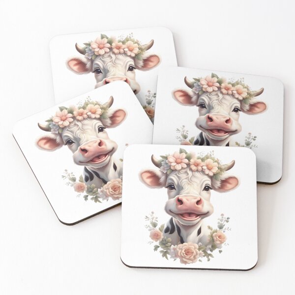 Item preview, Cute baby Cow with Flowers designed and sold by SolaoLab.